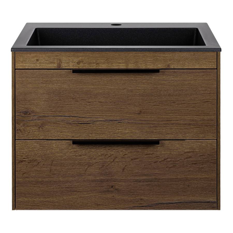 База под раковину Chiara 2D 600 подвесная, 2 выкатных ящика soft-close, T.Oak