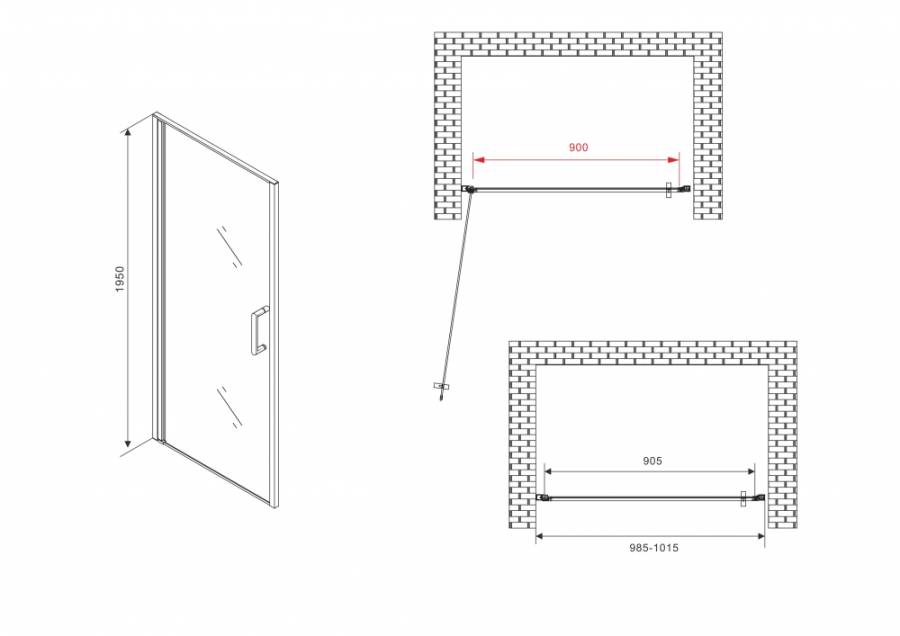 Душевая дверь ABBER Sonnenstrand AG04100B