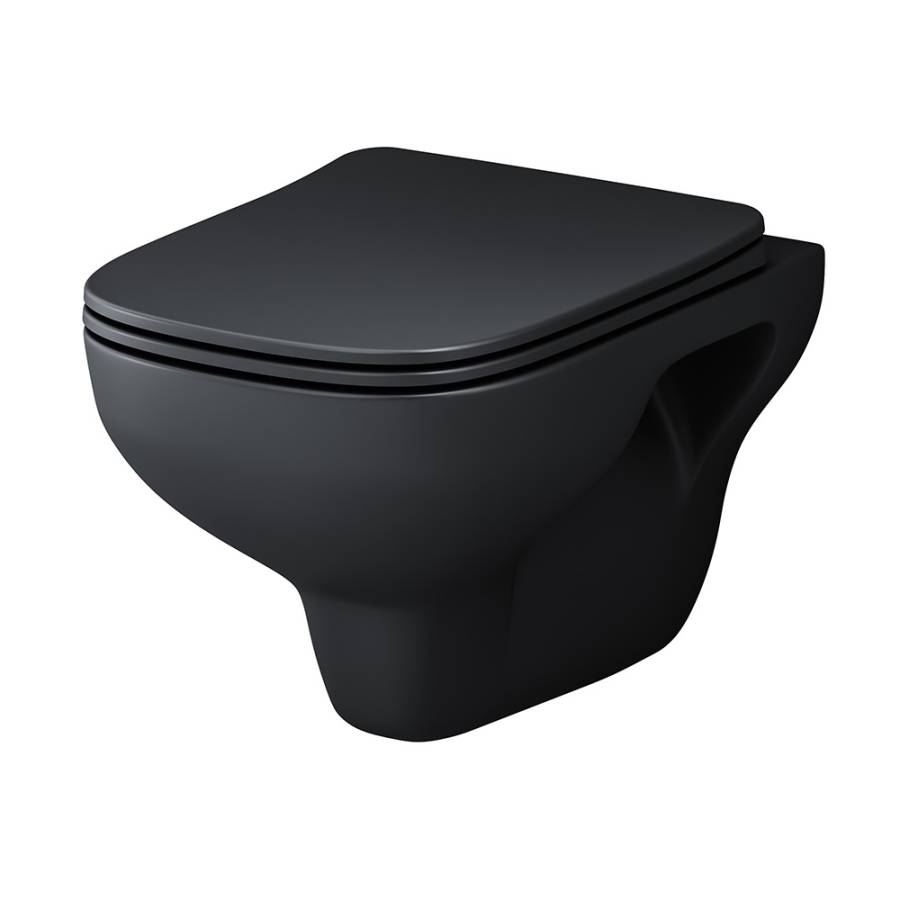 C85A1700MBSC X-Joy S Унитаз подвесной FlashClean с сиденьем микролифт, черн мат