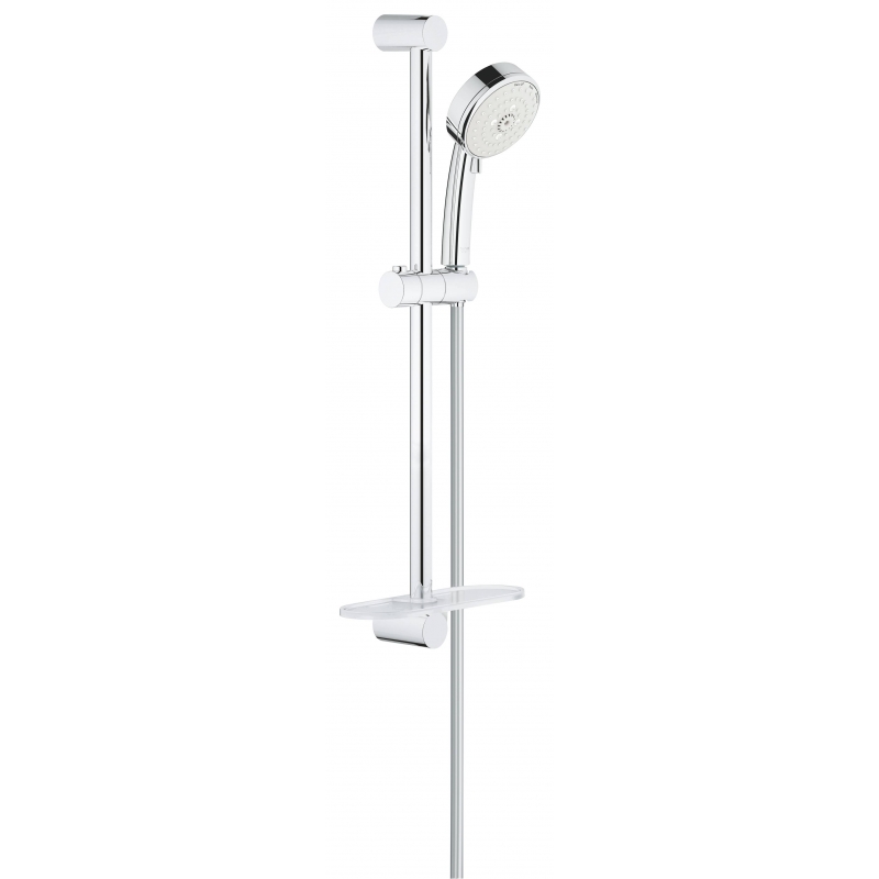 Набор Grohe Tempesta New Cosmopolitan 100: душевой гарнитур III, душевая штанга 600 мм, шланг 1750 мм, 9,5 л/мин, полочка, хром 27576002