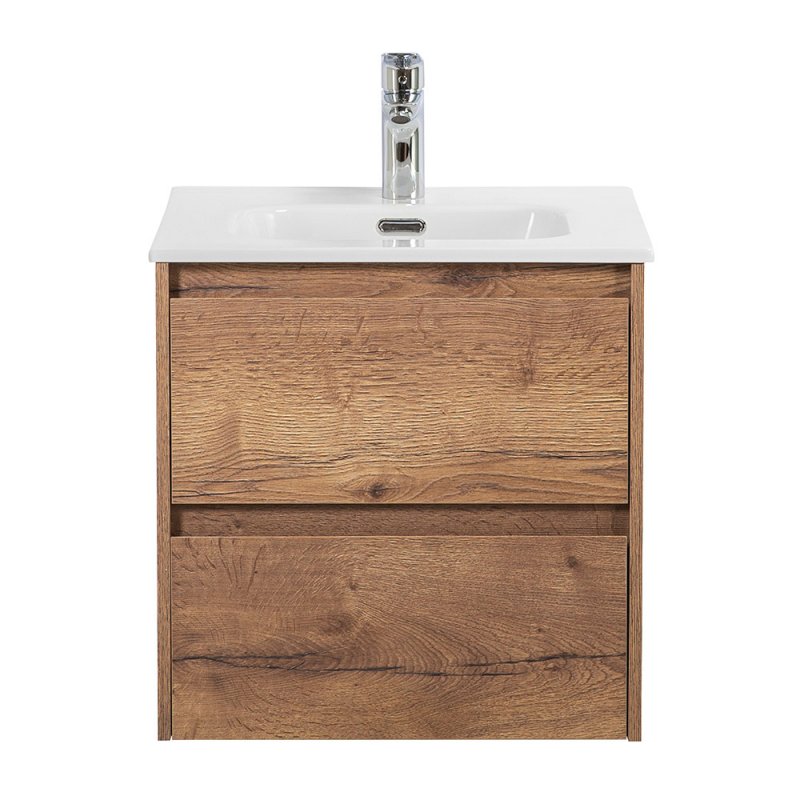 Тумба с раковиной подвесная BelBagno KRAFT 50 Rovere Nebrasca Nature, раковина белая