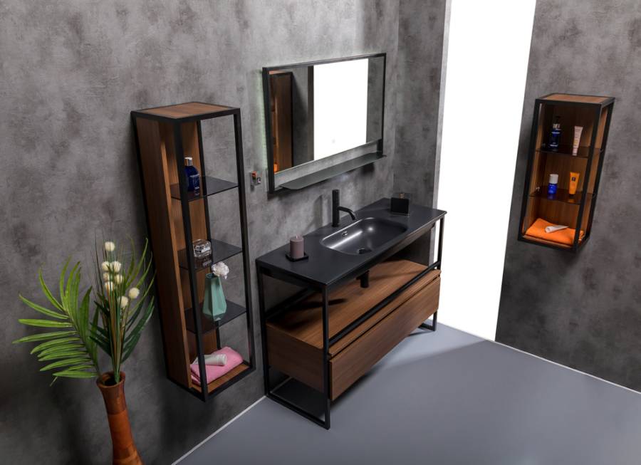 Столешница моноблок Vallessi 120 антрацит керамика