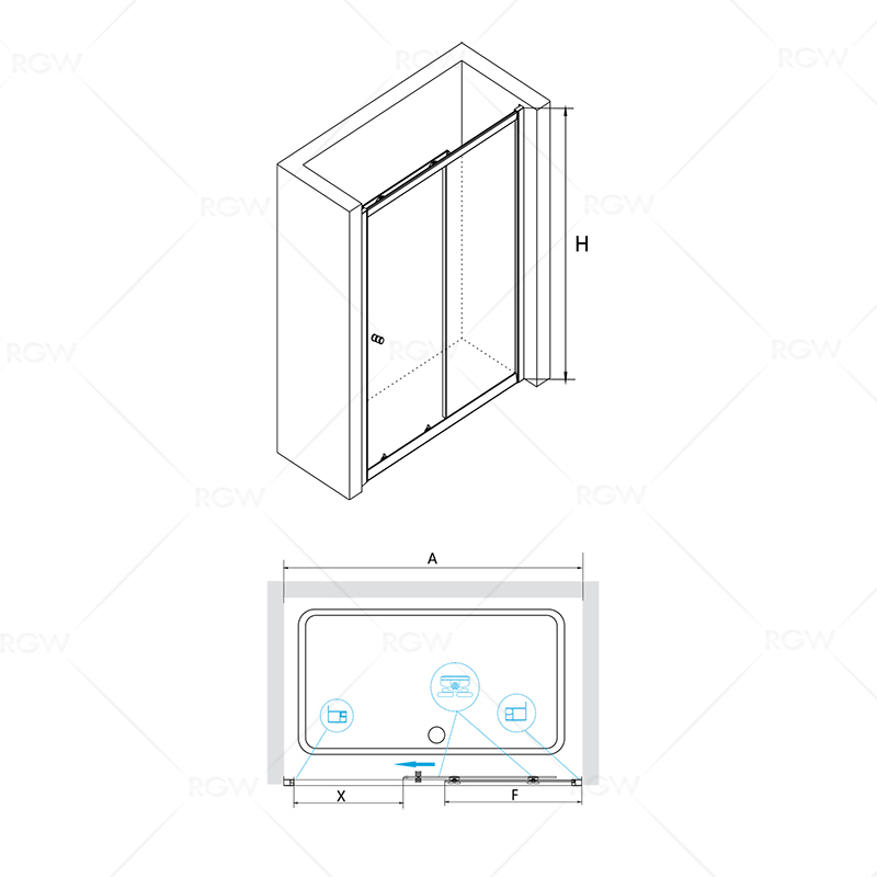 Душевая дверь RGW Classic CL-12 120 04091212-11 профиль Хром стекло прозрачное