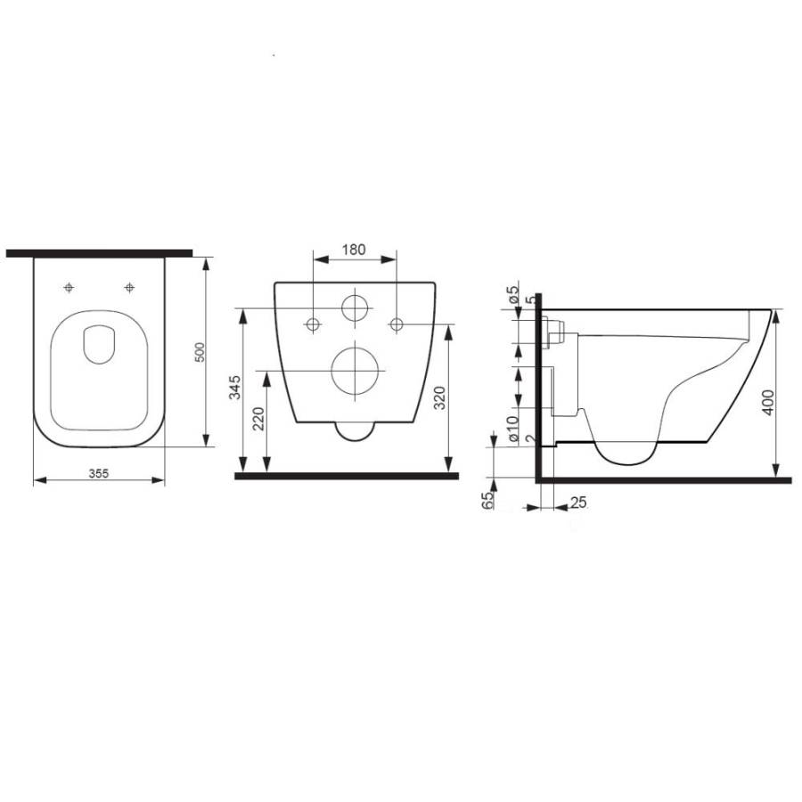 C701701SC Spirit V2.0 Square подвесной унитаз FlashClean с сиденьем микролифт