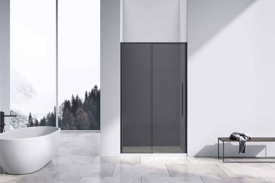 Душевая дверь Slim-N VDS-4SN110CGB, 1100, черный, стекло тонированное
