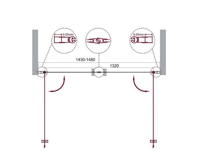 Душевая дверь BelBagno ETNA-B-2-150-C-Cr
