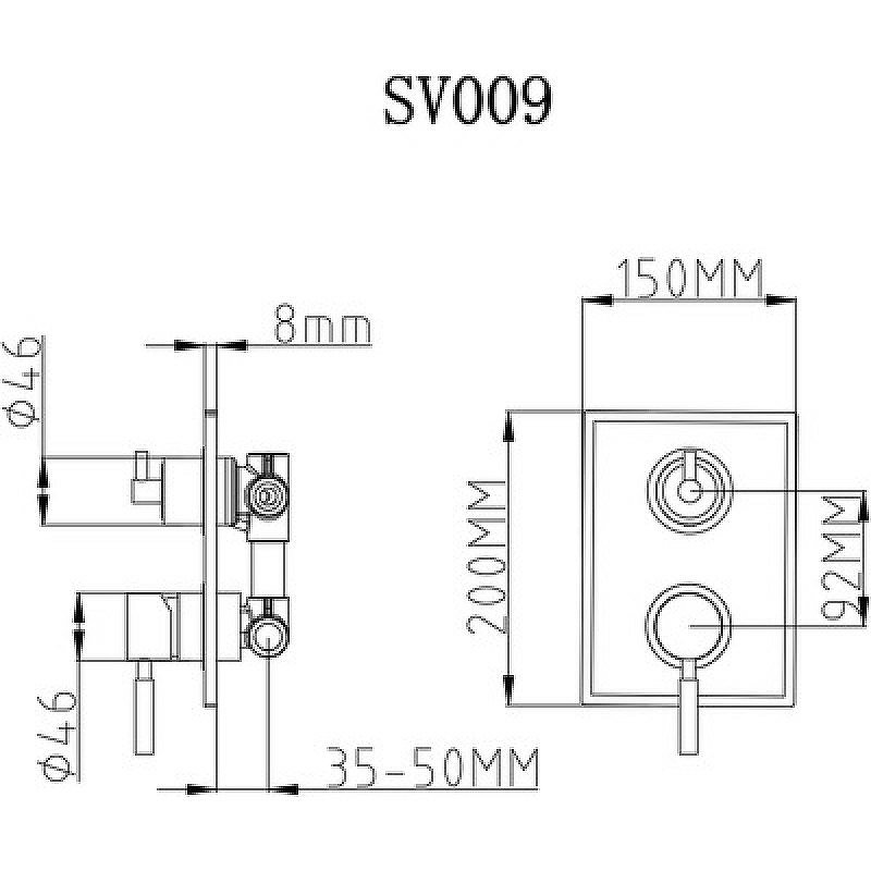 Смеситель для встраиваемого душа Gllon SV009 BR