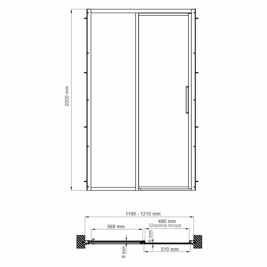 Lopau 32S05L Душевая дверь Wasserkraft