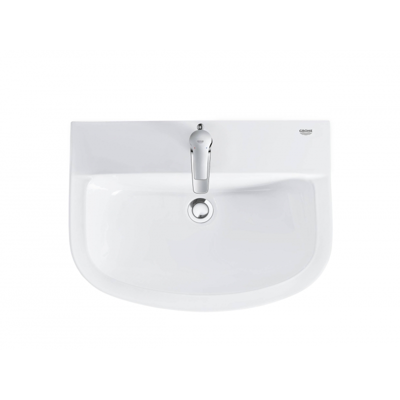 Смеситель для раковины GROHE BauCurve однорычажный DN 15, с донным клапаном, хром (32805000)