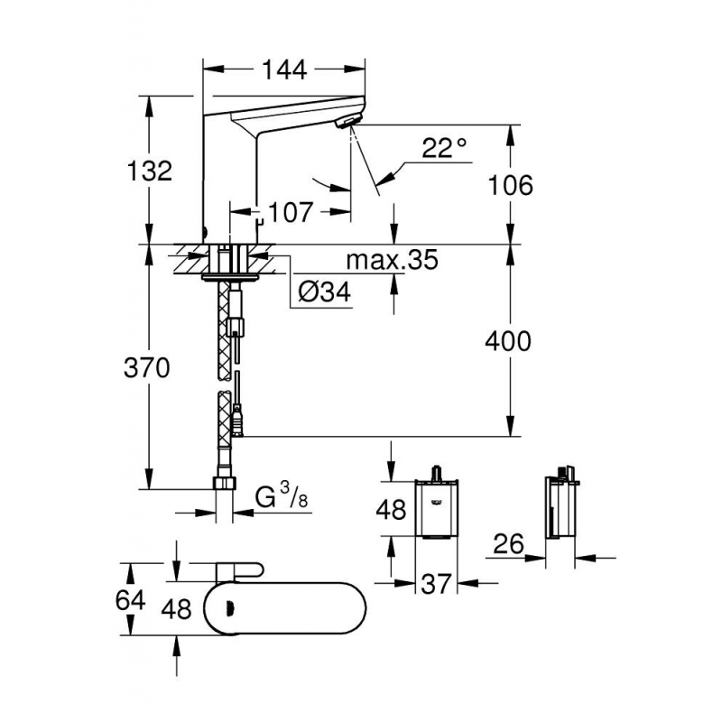 Смеситель для раковины Grohe Eurosmart Cosmopolitan E 36327001 хром