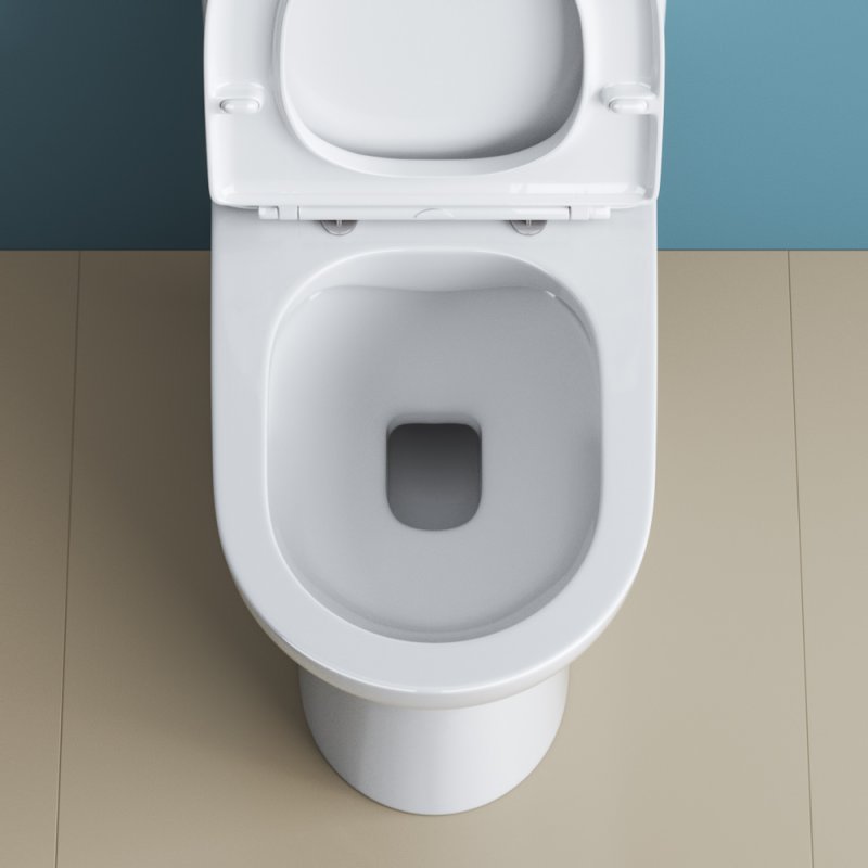 LOUNGE Чаша безободкового унитаза с сиденьем дюропласт soft close, P-trap, BB045CPR/SC