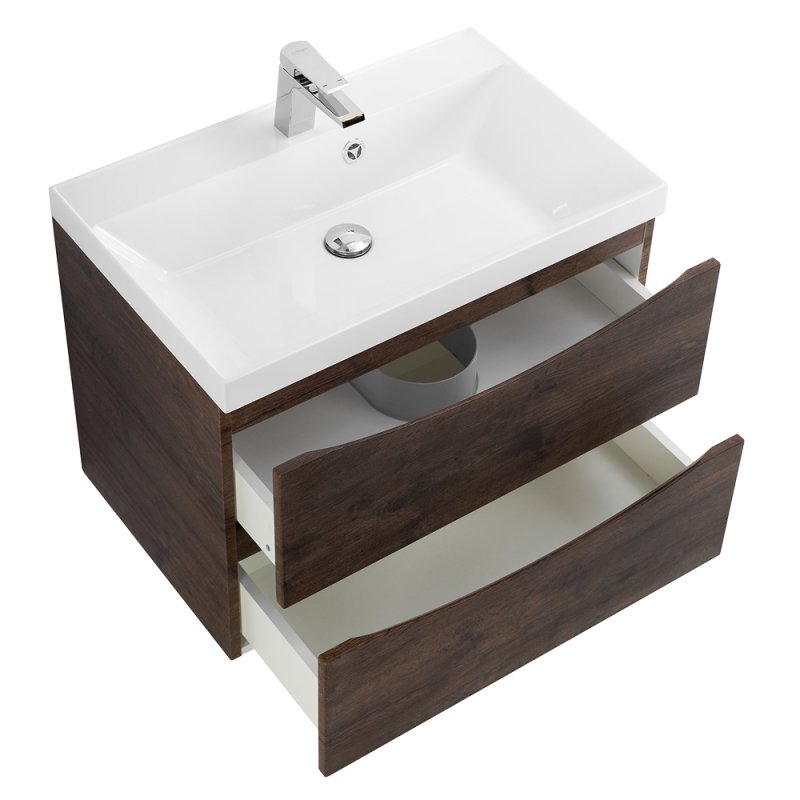 Тумба с раковиной подвесная BelBagno MARINO 70 Rovere Bianco, раковина белая