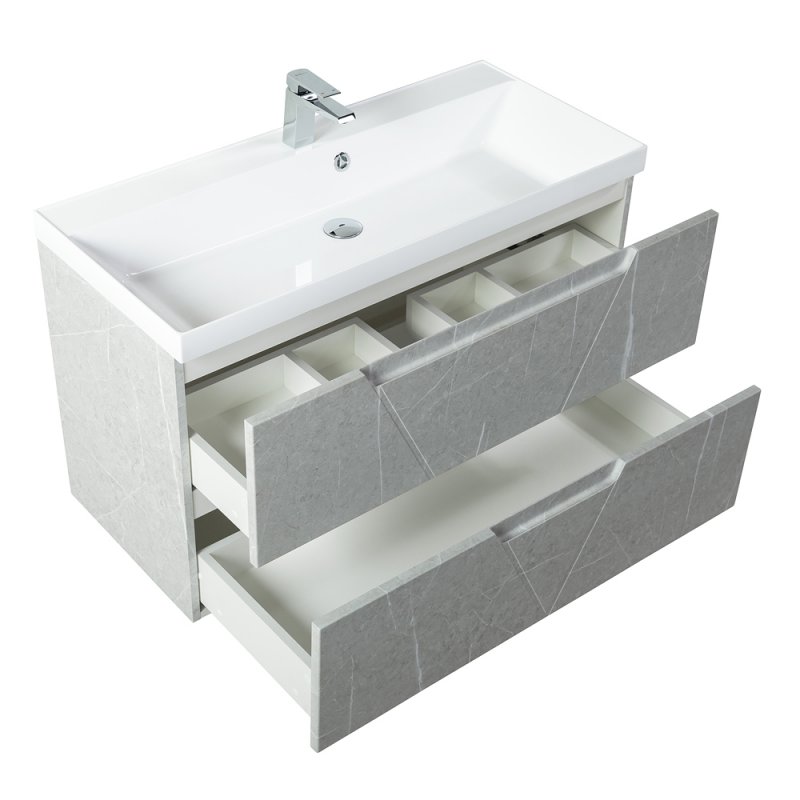 Тумба с раковиной подвесная BelBagno VITTORIA 100 Bianco Opaco, раковина белая