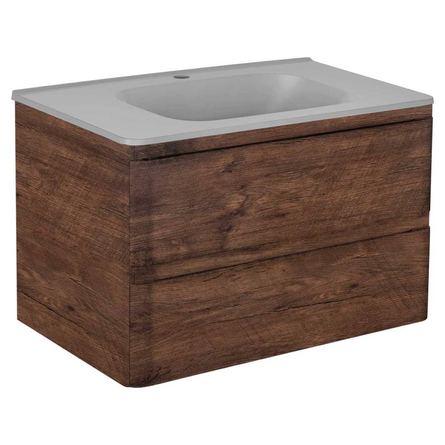 База под раковину Vico 800 подвесная, 2 выкатных ящика soft close, R.Wood