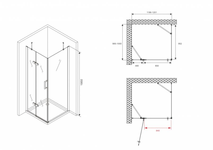 Душевой уголок ABBER Zart AG08120-S101