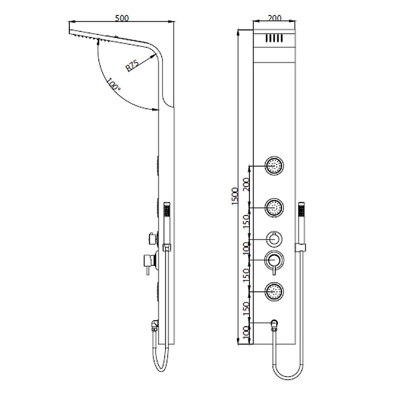 Душевая панель RGW Shower Panels SP-04 21140104-10 Матовый хром