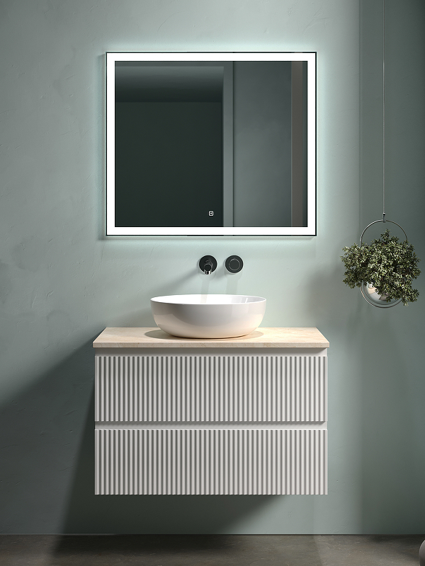 Тумба подвесная SANCOS Snob R 790х445х500, c двумя ящиками оснащенными доводчиками, Bianco, арт.SNR80W