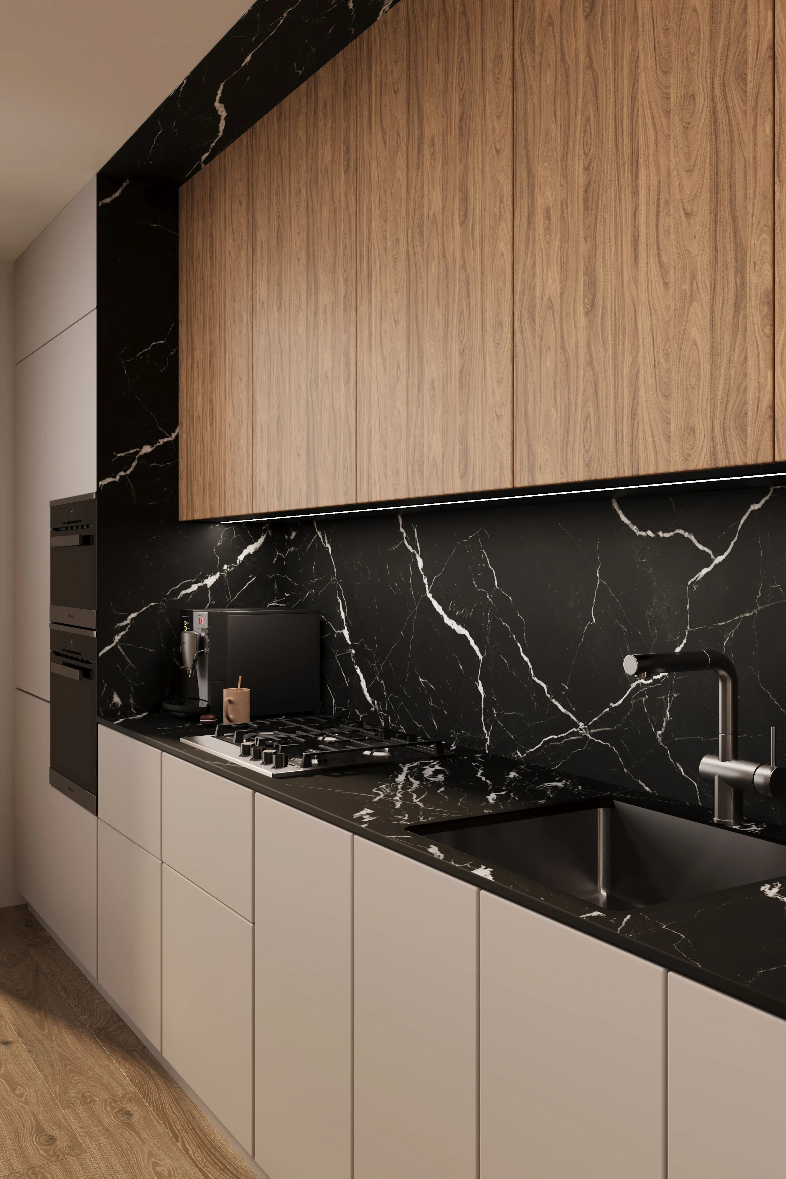 Керамогранит CALACATTA BLACK 800х3200х12мм MATT