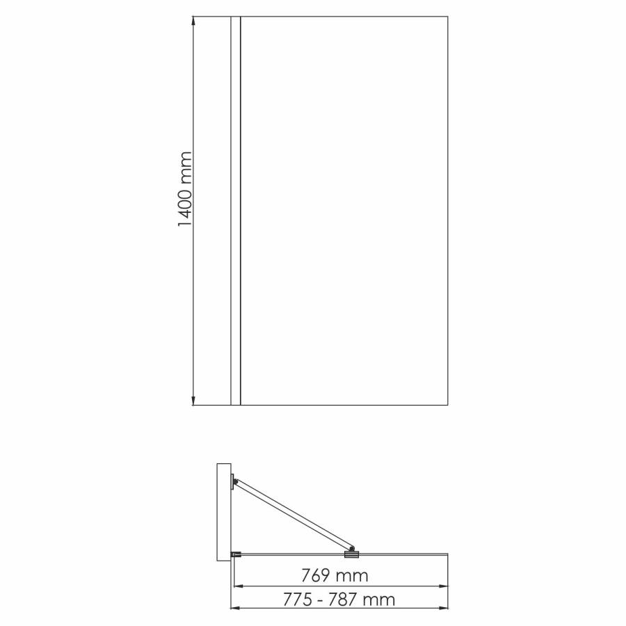 Aisch 55P01-80 Fixed Стеклянная шторка на ванну