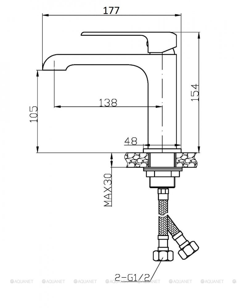 Agger Magic A3002100 Однозахватный смеситель для раковины, хром