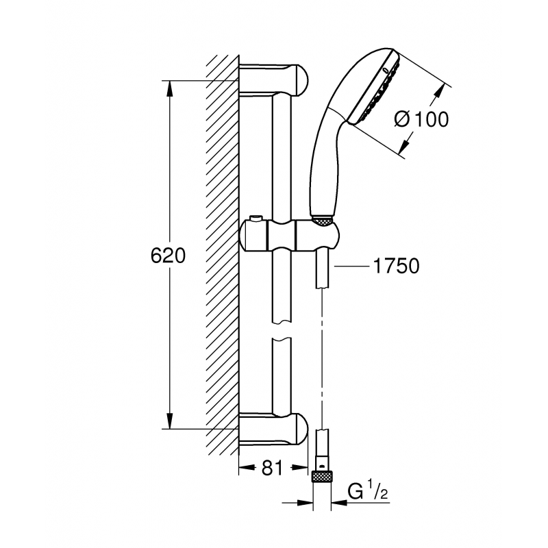 Душевой гарнитур Grohe Tempesta New 100 27794001 хром