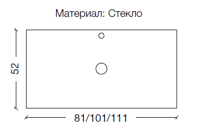 Столешница стекло 80см прямая СЕРЕБРО поталь