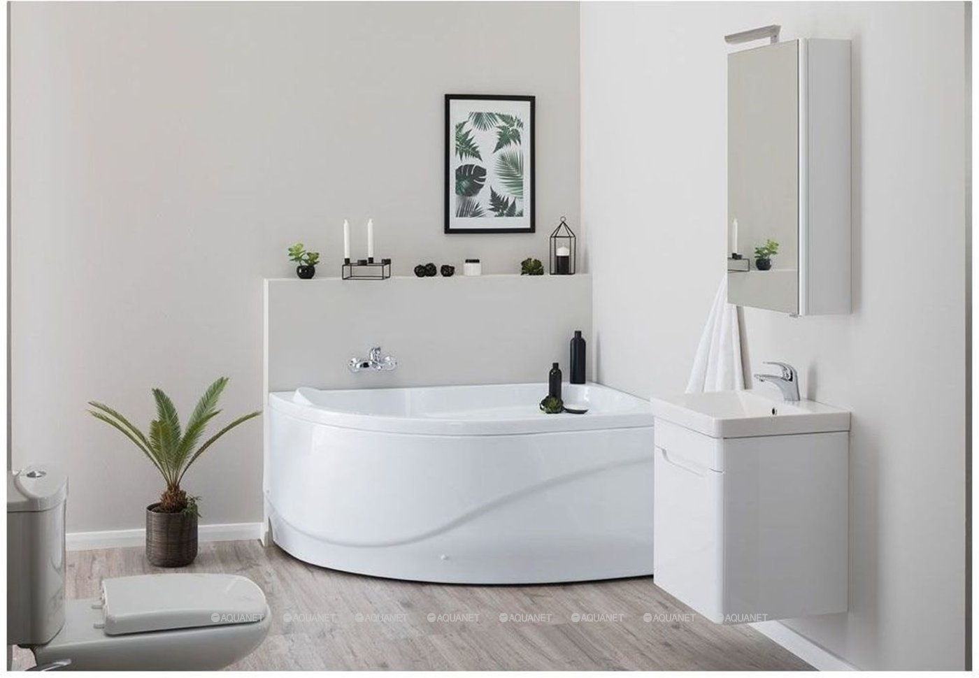 Акриловая ванна Aquanet Graciosa 150x90 R