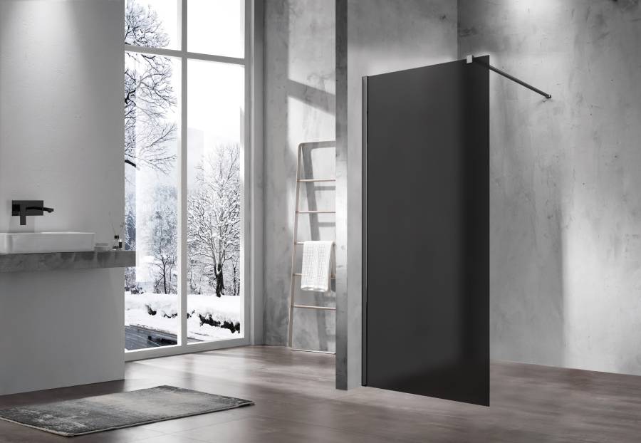 Душевая перегородка Walk-In VSW-1H100GFGM, 1000*2000, вороненая сталь, стекло матовое тонированное