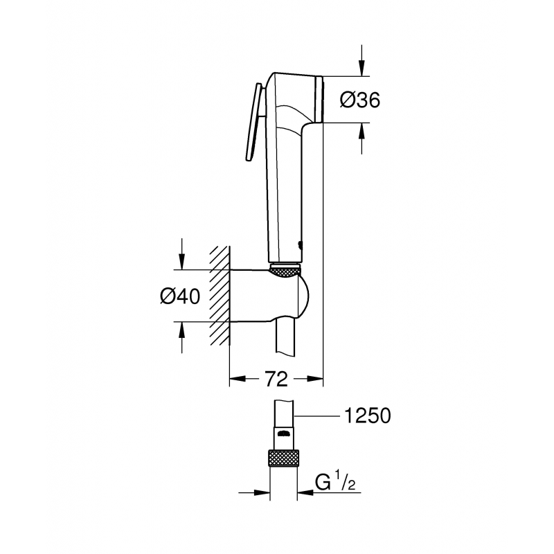 Душ гигиенический Grohe Tempesta-F 26354000 хром