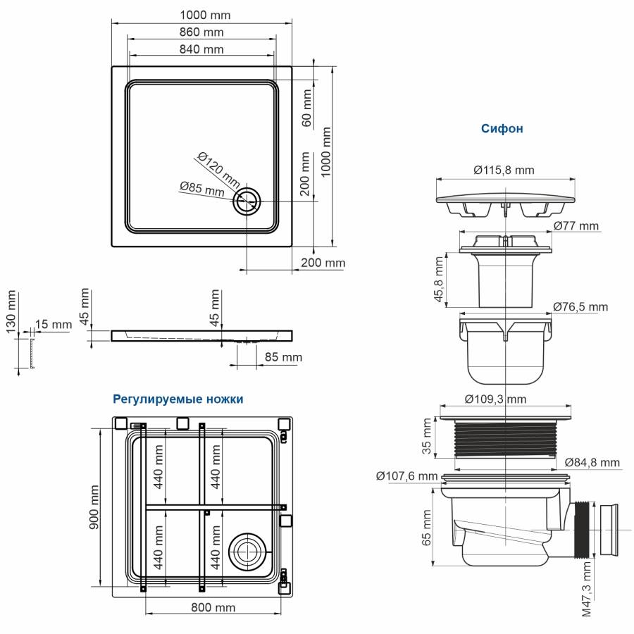 Amper 29T19 Душевой поддон Wasserkraft