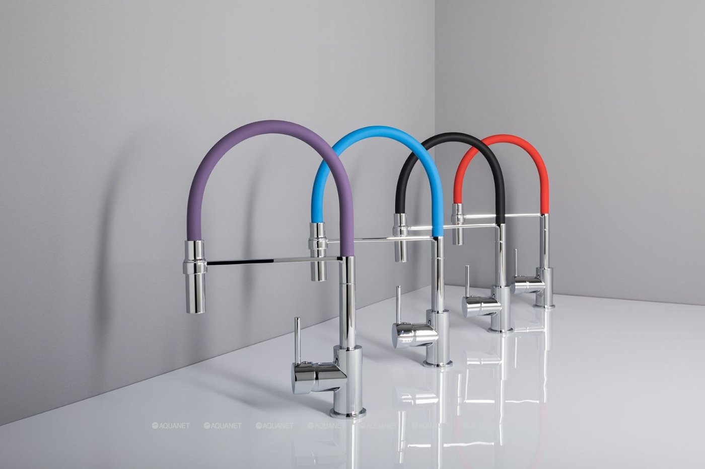 Смеситель для кухни Aquanet FF6215 красный