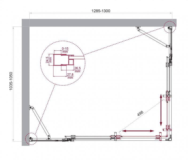 Душевой уголок BELBAGNO LUCE-AH-22