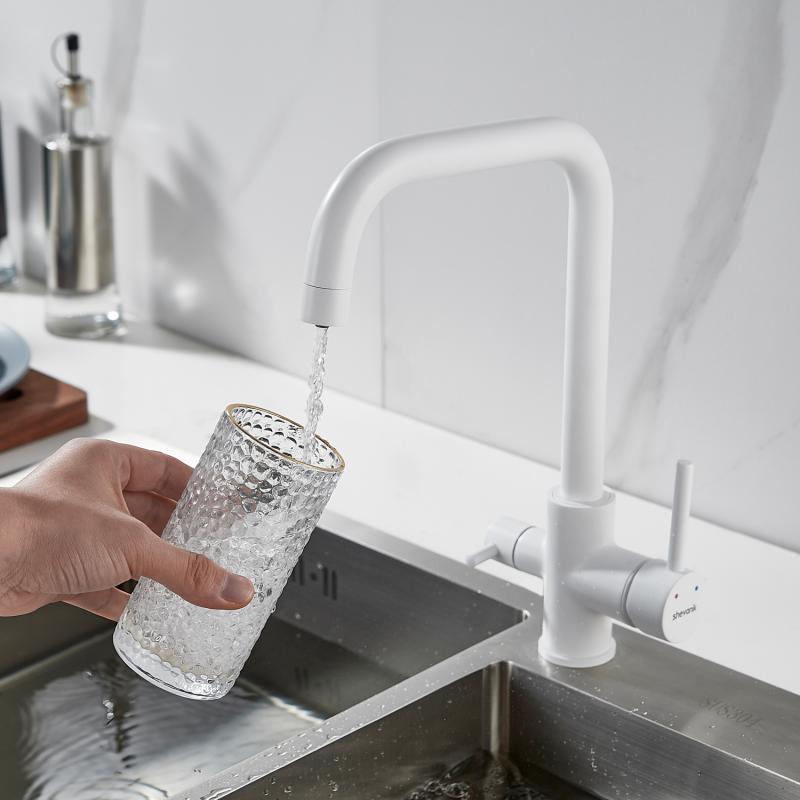 Смеситель для кухни со встроенным фильтром (краном) под питьевую воду Shevanik S228 S228C