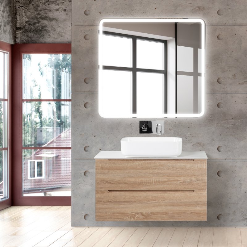 Стеклянная раковина BelBagno BB910/465-LV-VTR-BL