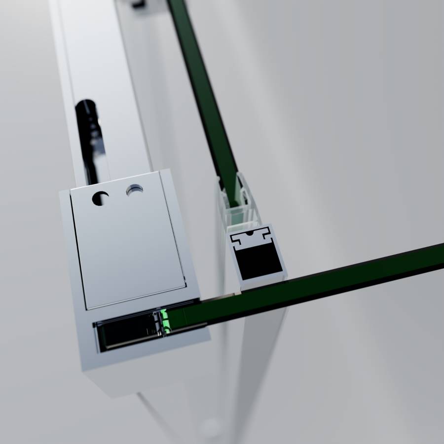 Душевой уголок Soft 2 VSR-3SO29014CL, 1400*900, хром, стекло прозрачное
