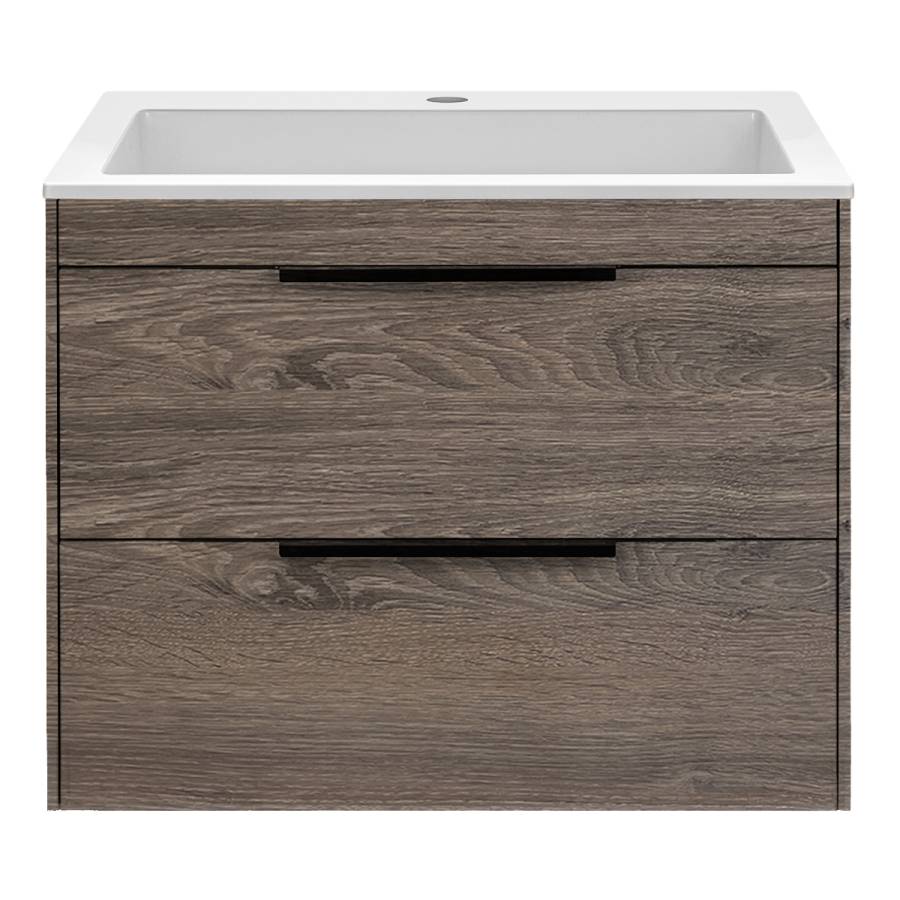 База под раковину Chiara 2D 600 подвесная, 2 выкатных ящика soft-close, R.Oak