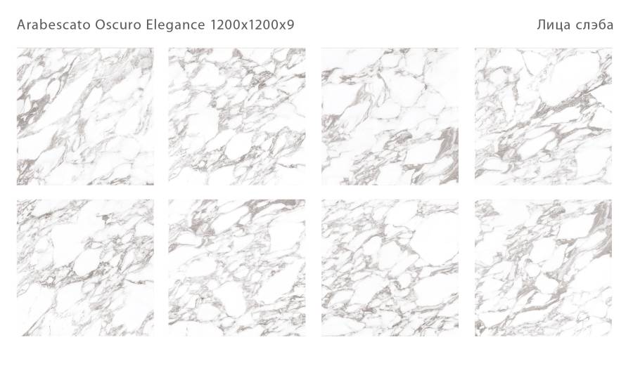 Керамический слэб ARABESCATO OSCURO ELEGANCE 1200х1200х9мм, 120x120