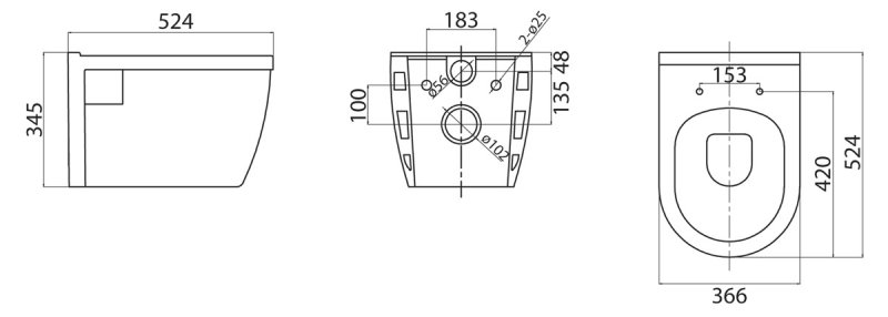 Комплект 3 в 1 Унитаз подвесной с сиденьем BelBagno LOTO BB070CHR/SC + Система инсталляции для унитазов BelBagno BB002-80  с кнопкой смыва BB014-SR-BI