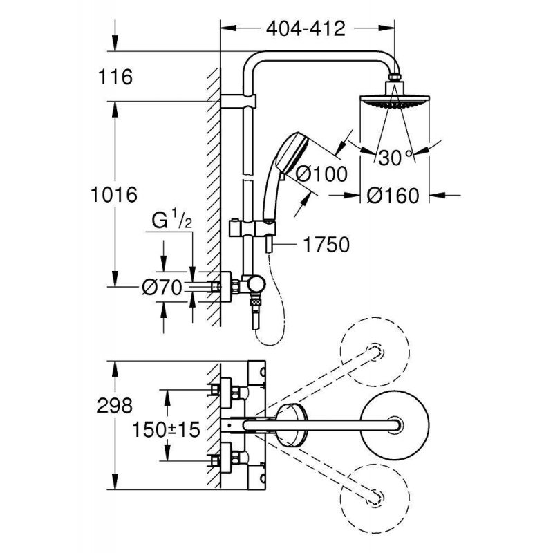 Душевая система Grohe Tempesta Cosmopolitan 27922000 хром