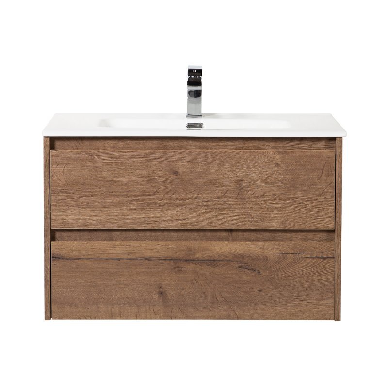 Тумба с раковиной подвесная BelBagno KRAFT 80 Cemento Grigio, раковина белая