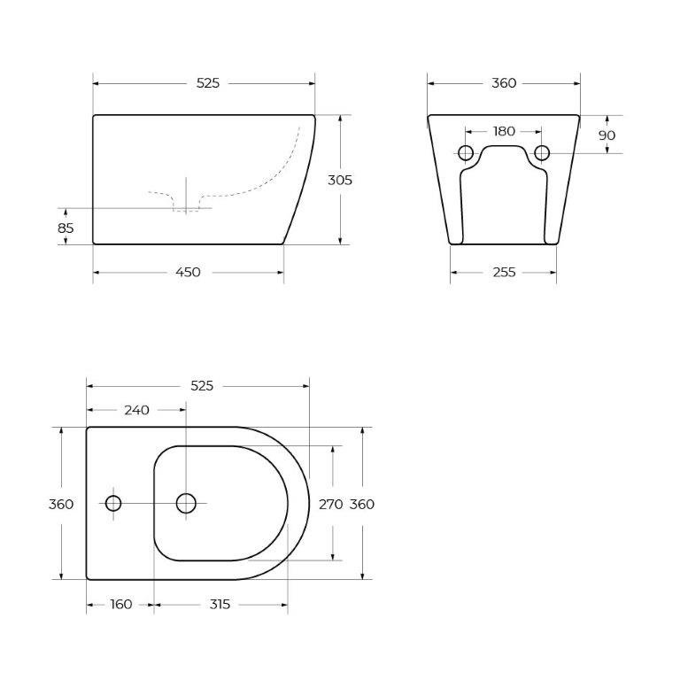 Биде подвесное BelBagno MARINO BB105BH