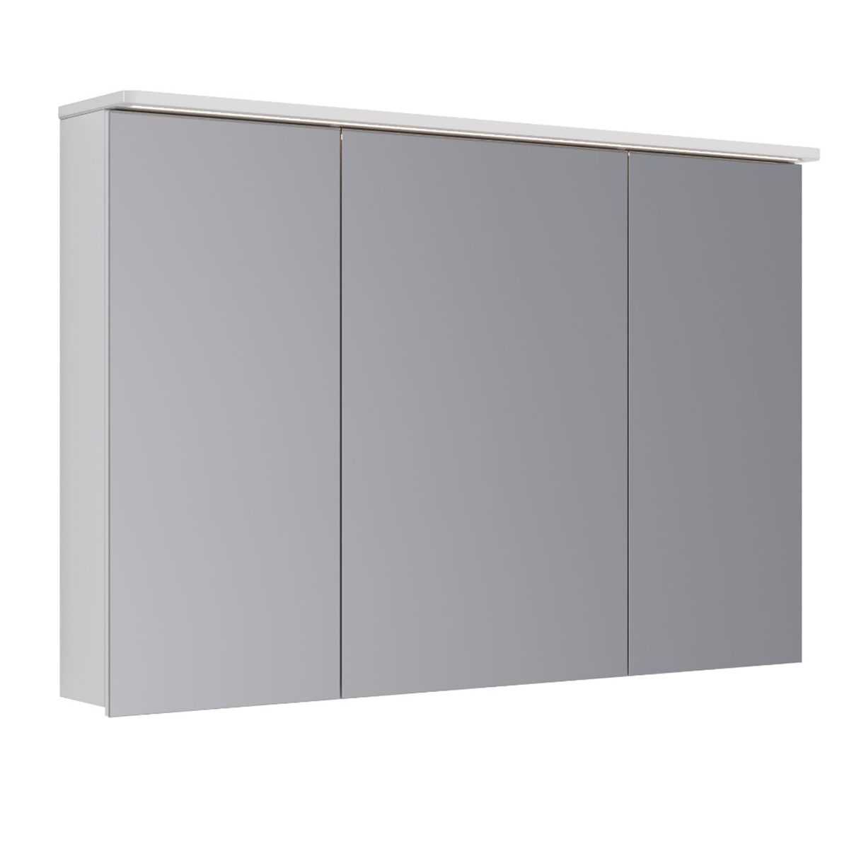 Шкаф зеркальный Lemark ZENON 120х80см 3-х дверный, с козырьком-подсветкой, с розеткой, цвет корпуса: Белый глянец