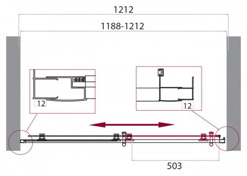 Душевая дверь BelBagno UNO-195-BF-1-120-CH-CR