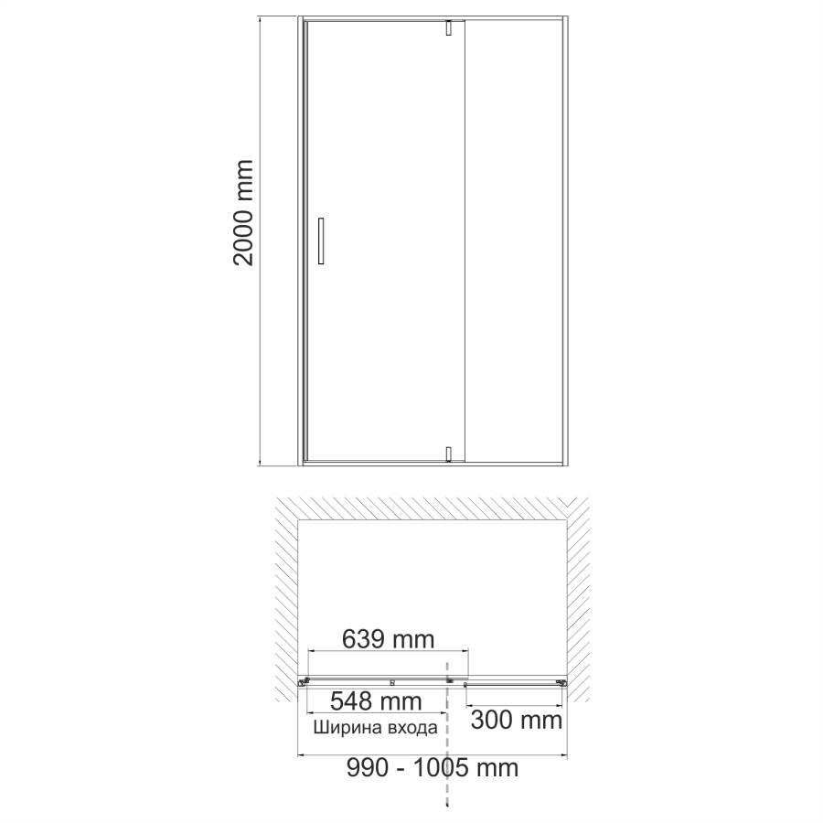 Aisch 55P12 Душевая дверь Wasserkraft