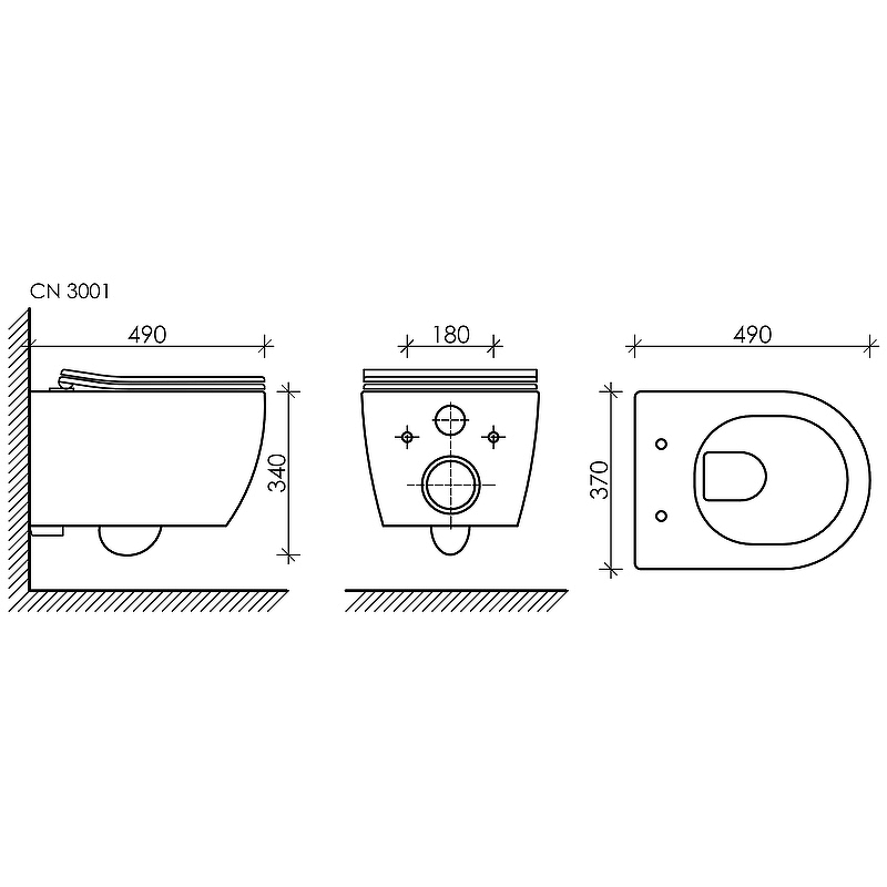 Подвесной унитаз PLAY Rimless
