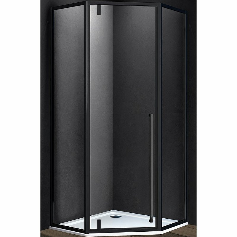 Душевой уголок Penta VSP-3P100CLB, 1000*1000, черный, стекло прозрачное
