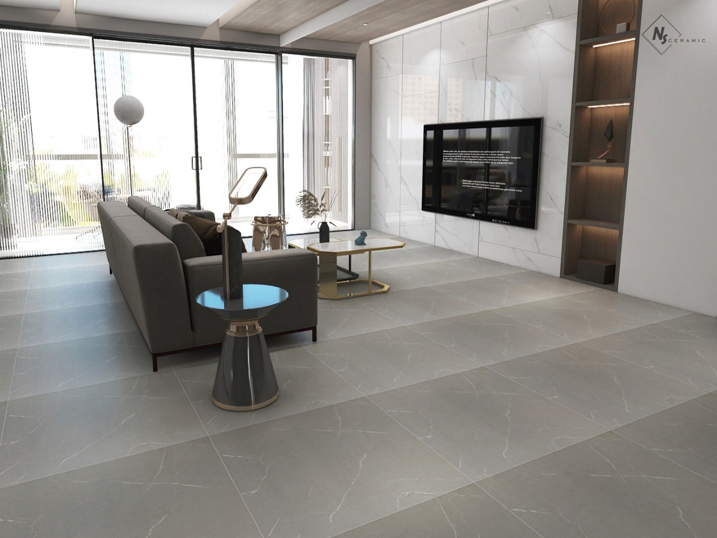NS Ceramic Керамогранит с Эффектом Камня NSC8042 Grey 80x80 - керамическая плитка и керамогранит