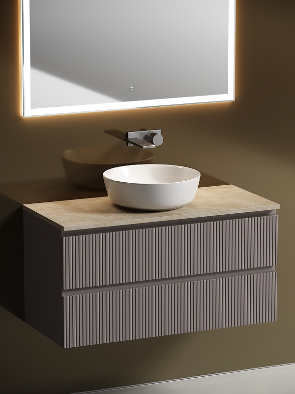 Тумба подвесная SANCOS Snob T 995х445х500, c двумя ящиками оснащенными доводчиками, Doha Soft, арт.SNT100SM