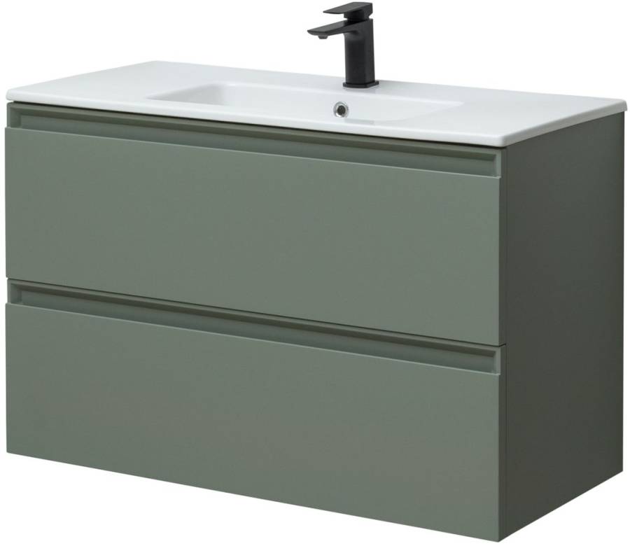 Тумба под раковину Allen Brau Eclipse 100 1.E1003.CGM олива матовый
