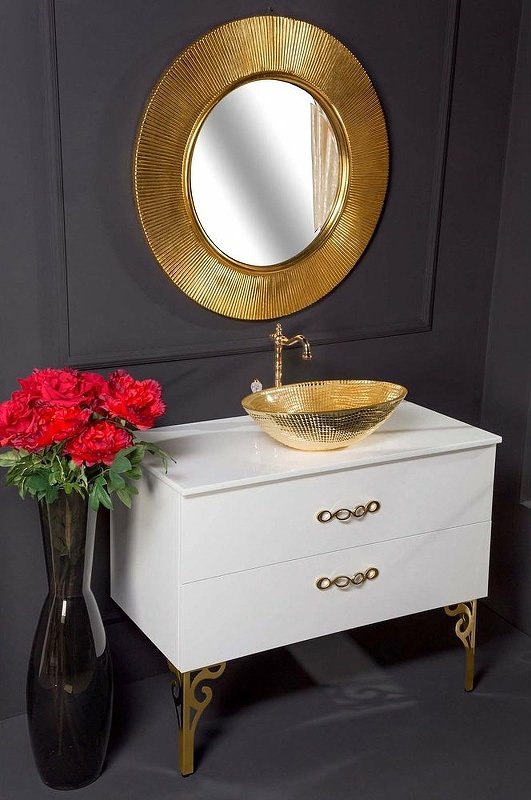 Зеркало SHINE золото глянец с подстветкой d82 528-G light Boheme
